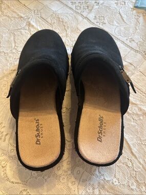 Dr. Scholl's Black Slip-On Clogs with Side Buckle